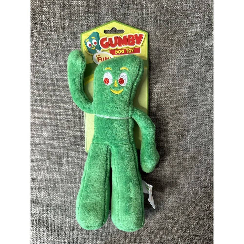 Multipet Gumby Plush Filled Dog Pet Toy Green 9 inch Squeaky